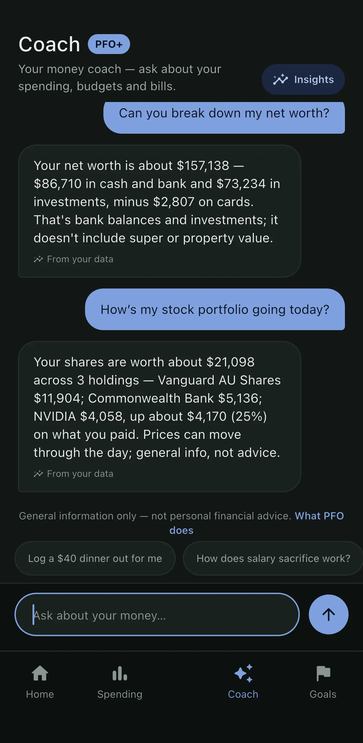 Asking PFO a question about your own figures